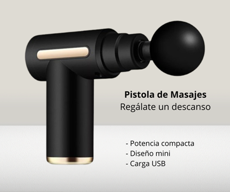 "Pistola de Masaje Portátil Inteligente 4 en 1". 😊💆‍♂️✨🔋