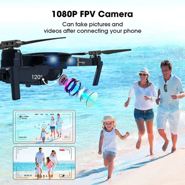 DRONE DUAL PRO CAMARA HD CUADRICOPTERO PLEGABLE