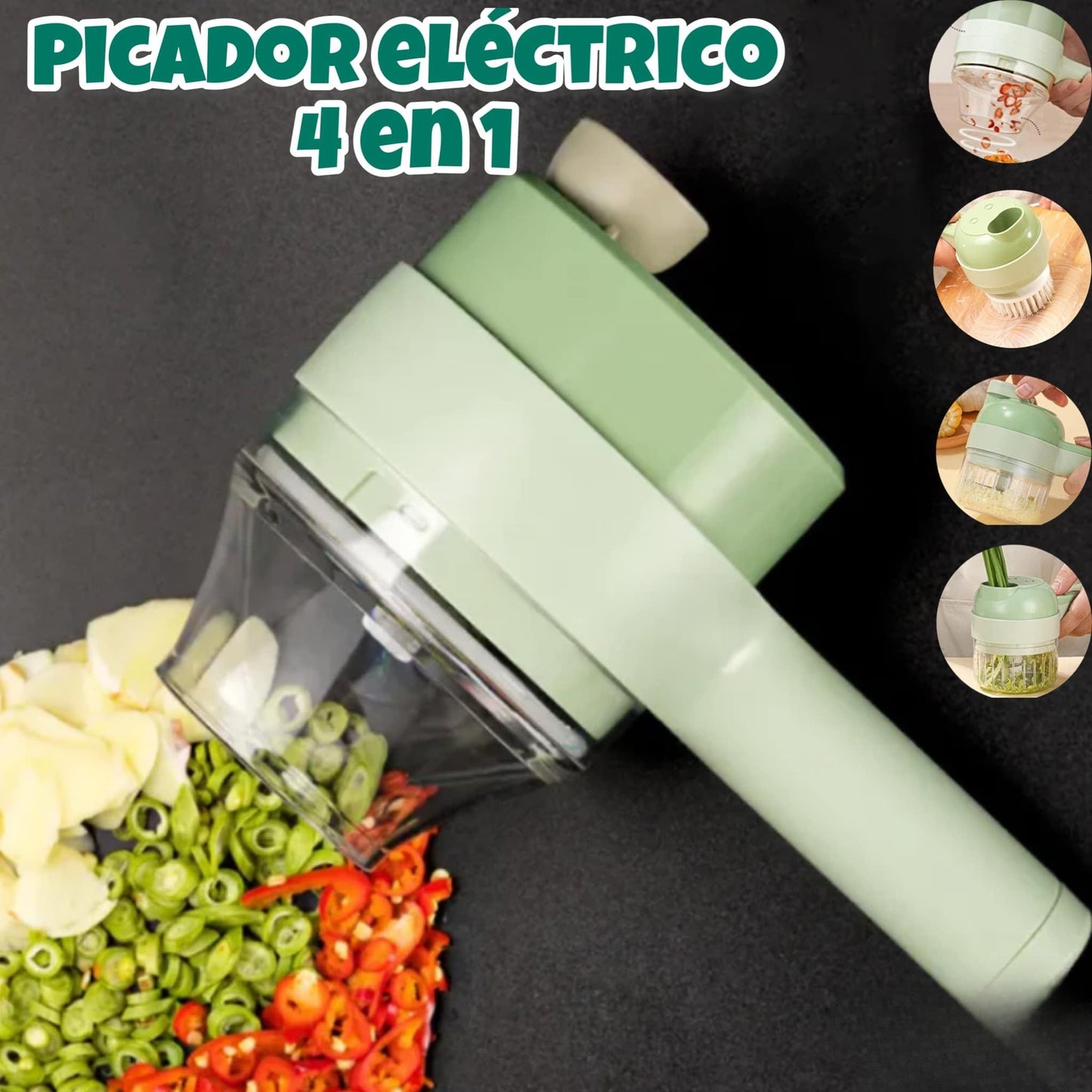 🔪✨ Picador Eléctrico Multifuncional 4en1 ✨🔪