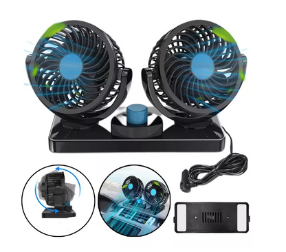 💨 Ventilador Doble Portátil Para Automóviles Con Velocidades Potentes 🚗