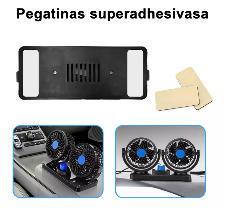 💨 Ventilador Doble Portátil Para Automóviles Con Velocidades Potentes 🚗