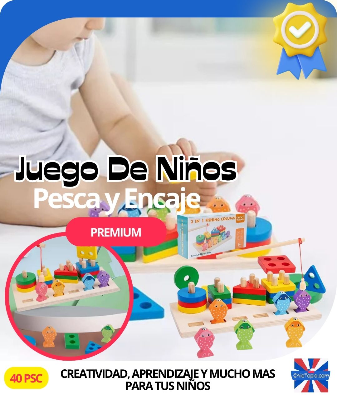 🎣🧩 Juego De Niños Pesca Y Encaje 🌈👶