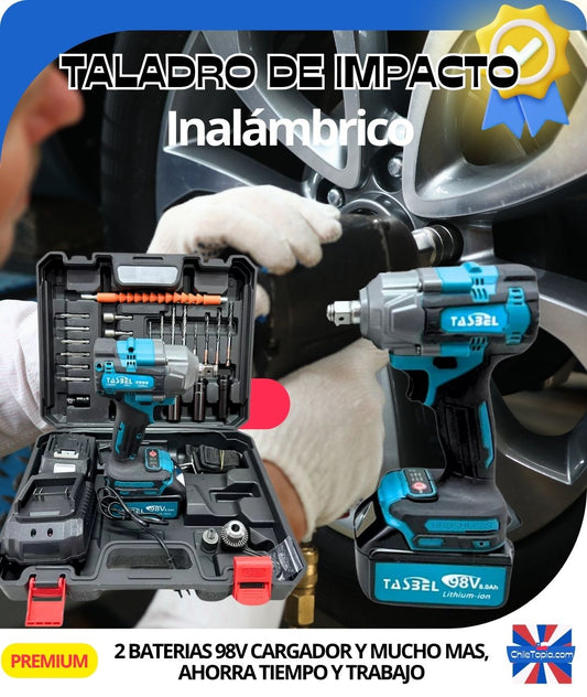 🔧 Llave de Impacto Inalámbrica 98V ⚡ Doble Batería 🔋 + Accesorios 🛠️