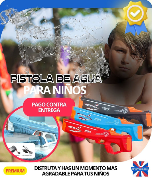 🔫🌊 Pistola Lanza Agua Automática Shark 🦈