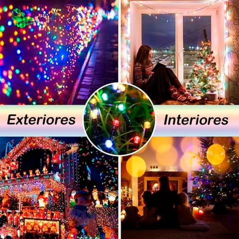 🎄 Luces Navideñas De 20 Metros Con Panel Solar 🎄