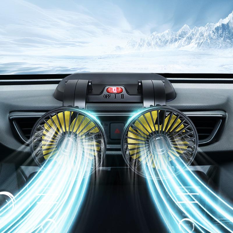 💨 Ventilador Doble Portátil Para Automóviles Con Velocidades Potentes 🚗