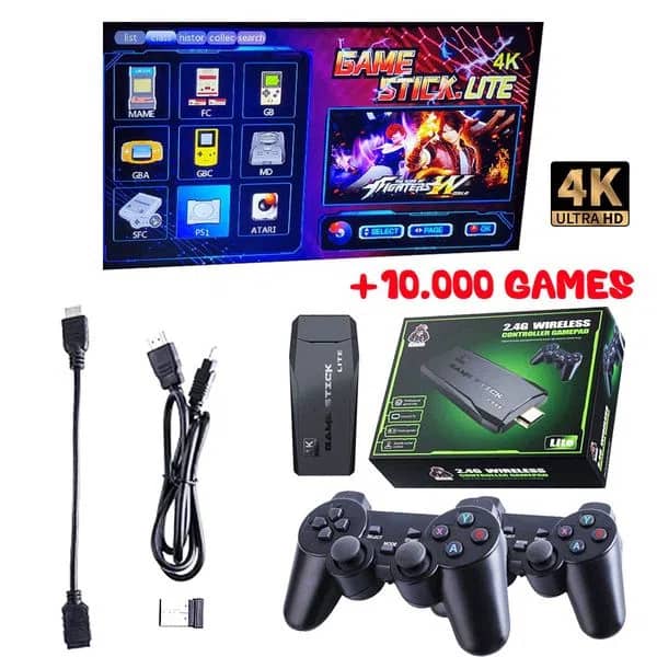 🎮 RetroConsola 4K 🎮 Videojuego con 10,000 Juegos Clásicos + 2 Controles 🎁