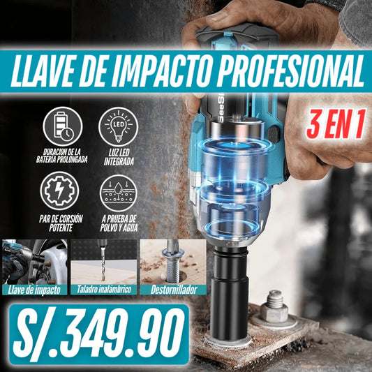 Llave de Impacto Professional 3 en 1