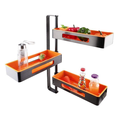 Rack para cocina con estantes flotantes giratorios