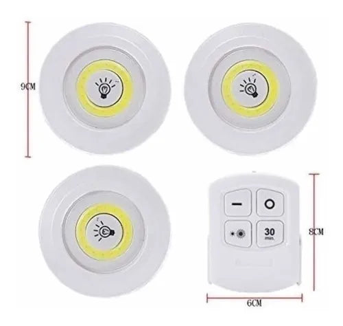 SET LUZ LED - (3 LUCES LED + CONTROL)