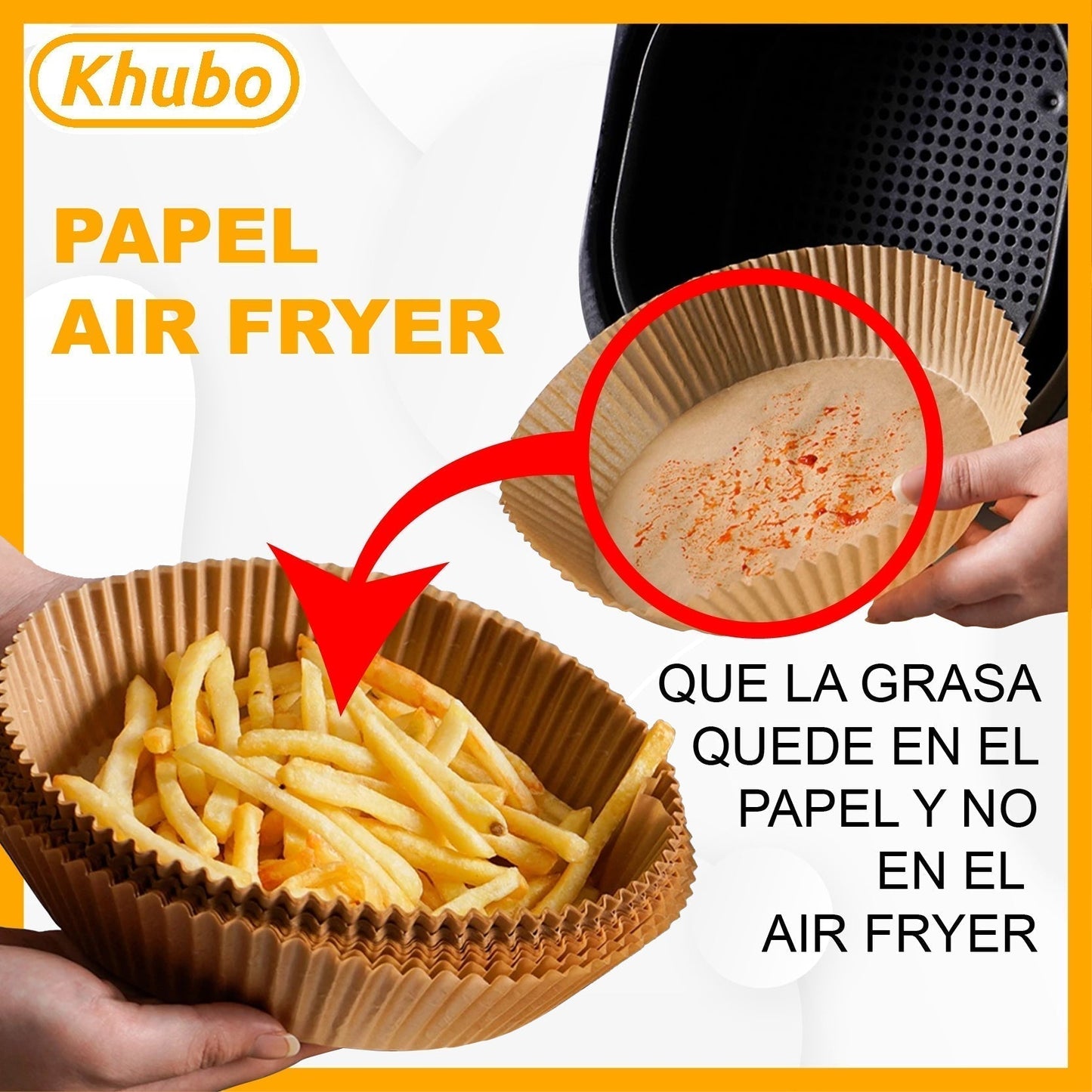 Papel Protector Absorbente para AirFryer PACK DE 100