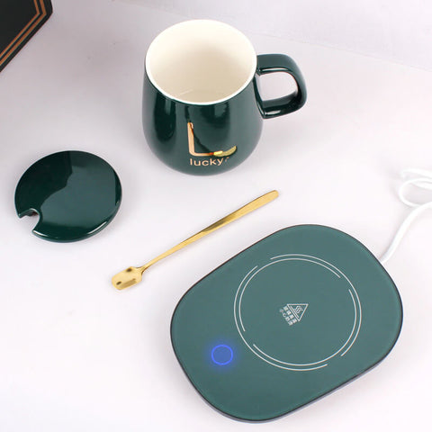 Set Taza con Portavaso Calentador Eléctrico Inteligente