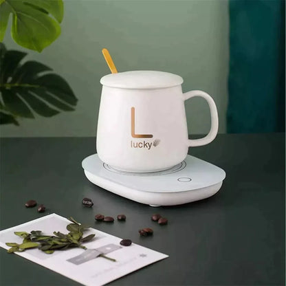 Set Taza con Portavaso Calentador Eléctrico Inteligente