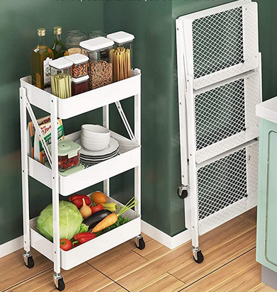 Carrito de 3 niveles plegable para cocina living o baño